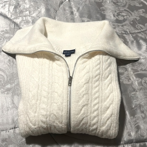 Scoop zip up sweater with oversized collar SZ XL - Picture 2 of 3